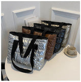 Retro Rhombus Space Cotton Shoulder Bags