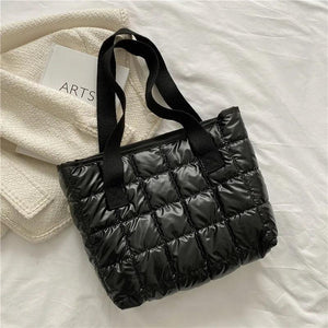 Retro Rhombus Space Cotton Shoulder Bags