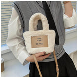 Plush Bucket Shoulder Bags Autumn/Winter Women's Handbags Mini Letter Bags