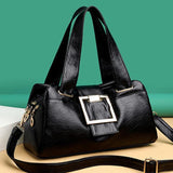Vintage Leather Handbag Crossbody Shoulder Bag High Capacity Top-Handle