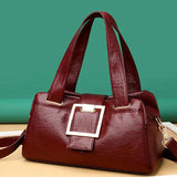 Vintage Leather Handbag Crossbody Shoulder Bag High Capacity Top-Handle