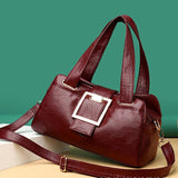 Vintage Leather Handbag Crossbody Shoulder Bag High Capacity Top-Handle
