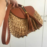 Bohemian Tassel Straw Beach Shoulder Bags