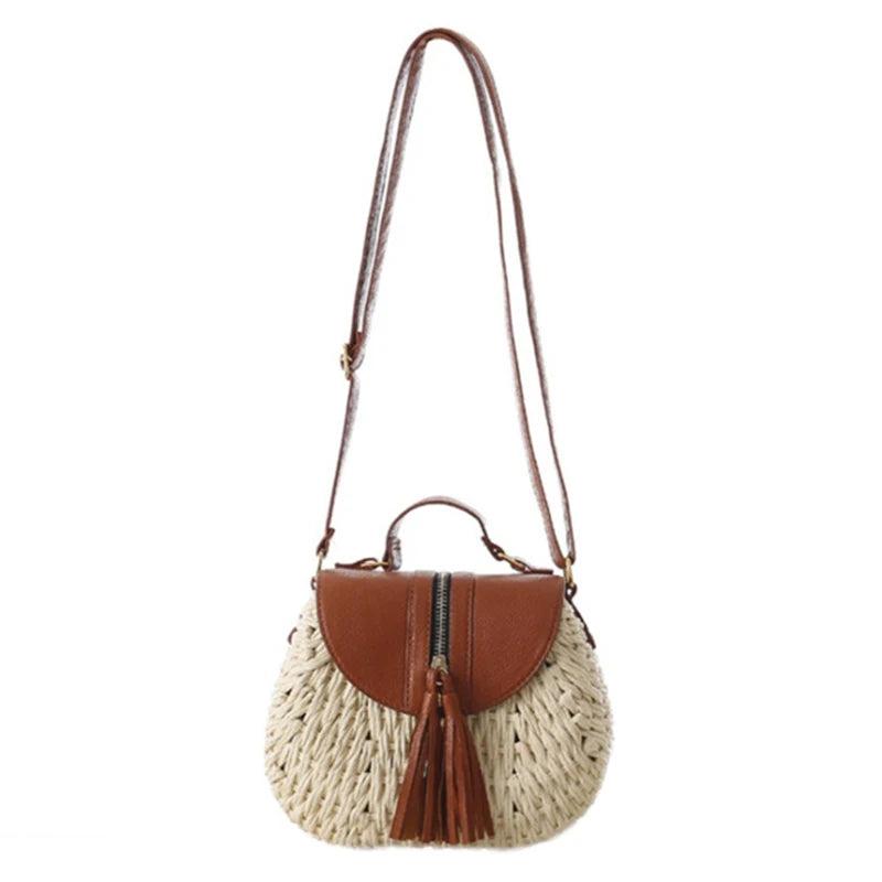 Bohemian Tassel Straw Beach Shoulder Bags