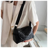 Lingge Shoulder Bags For Women Messenger Bags Solid Large Capacity Travel Tote
