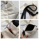 Lingge Shoulder Bags For Women Messenger Bags Solid Large Capacity Travel Tote