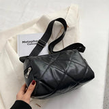 Lingge Shoulder Bags For Women Messenger Bags Solid Large Capacity Travel Tote