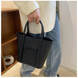 Vintage Shoulder Bags Large Capacity Retro Tote Bags Solid Bags