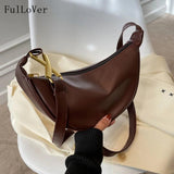 Casual Women Shoulder Crossbody Bags Retro Pu Leather Underarm Bags
