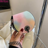 Retro Mini Shoulder Bags For Women Pu Leather Messenger Bag Chain Lipstick Bag