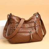 Women Shoulder Bag Pu Leather Crossbody Multi-pockets Messenger