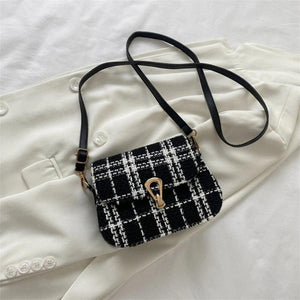 Square Crossbody Bags Plaid Contrasting Colors Bags High Bags