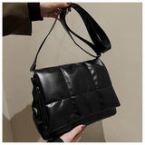 Women's Square Shoulder Bag Solid Texture Messenger Bag