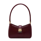 Solid PU Leather Shoulder Bags For Women Lock Handbags Small Travel Lady Bags