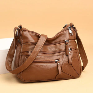 Leather Shoulder Bag Purses Women Handbags Multi-pocket Crossbody Shoulder Bags