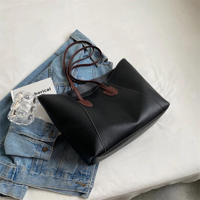 Large Capacity Shoulder Bags For Women Famous Handbags Pu Leather High Tote Bags