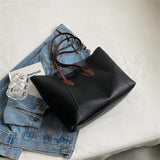 Large Capacity Shoulder Bags For Women Famous Handbags Pu Leather High Tote Bags