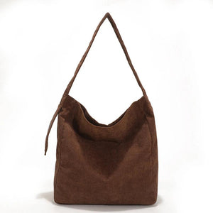 Velvet Stripe Shoulder Bag Casual Tote Bag