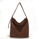 Velvet Stripe Shoulder Bag Casual Tote Bag