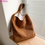 Velvet Stripe Shoulder Bag Casual Tote Bag