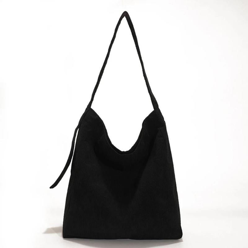 Velvet Stripe Shoulder Bag Casual Tote Bag