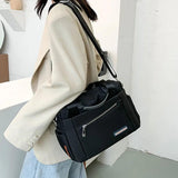 Polyester Shoulder Bag Large Capacity Messenger Bag Solid Handbag