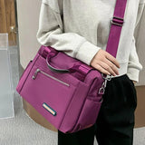 Polyester Shoulder Bag Large Capacity Messenger Bag Solid Handbag