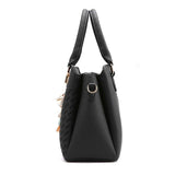 Women Tassel PU Leather Handbag Top-handle Embroidery Crossbody Bag
