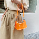 Vintage Clear Jelly Underarm Bag Women Handbag Purse Shoulder Bag