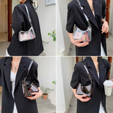Vintage Clear Jelly Underarm Bag Women Handbag Purse Shoulder Bag