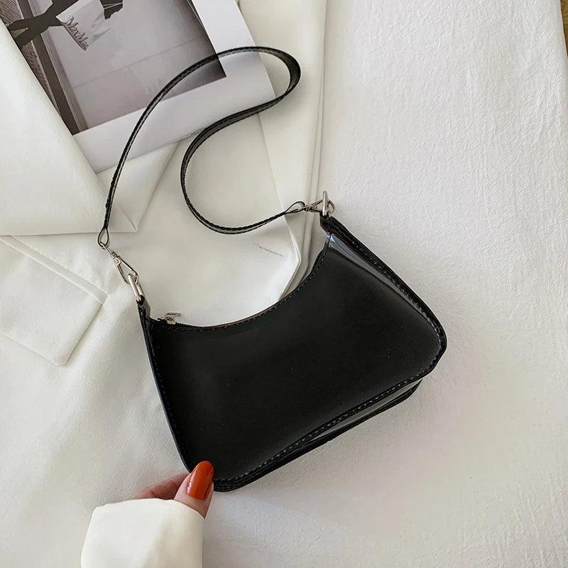 Vintage Clear Jelly Underarm Bag Women Handbag Purse Shoulder Bag