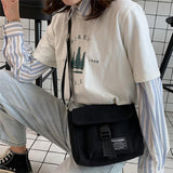 Women Canvas Bag Joker Messenger Bag Shopping Bag Solid High Capacity