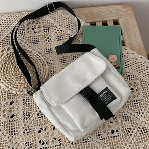 Women Canvas Bag Joker Messenger Bag Shopping Bag Solid High Capacity