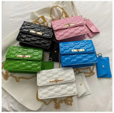 Women Lattice Shoulder Crossbody Chain Bag Purse
