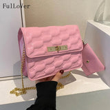 Women Lattice Shoulder Crossbody Chain Bag Purse
