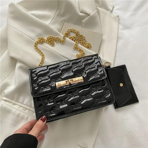 Women Lattice Shoulder Crossbody Chain Bag Purse
