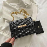 Women Lattice Shoulder Crossbody Chain Bag Purse