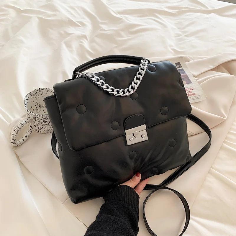 Rivet Leather Crossbody Bag Women's Shoulder Bag