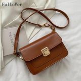 Women Saddle Shoulder Bags Chain Pu Leather Messenger Bags Retro Purse