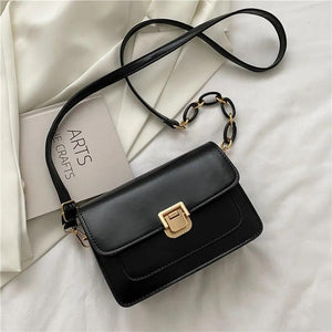 Women Saddle Shoulder Bags Chain Pu Leather Messenger Bags Retro Purse