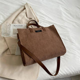 Corduroy Shoulder Crossbody Bag for Women Vintage Shopper Totes Winter