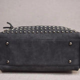 Vintage Nubuck Leather Women Shoulder Bag Rivet Handbag Motorcycle Messenger Bag