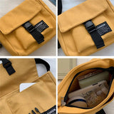 Canvas Shoulder Bags Women Crossbody Messenger Bag Student Pouch Frog Pendant