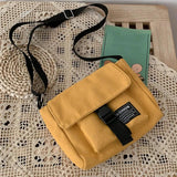 Canvas Shoulder Bags Women Crossbody Messenger Bag Student Pouch Frog Pendant