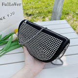 Women's Chain Messenger Shoulder Bag Casual Dumplings Saddle Bag