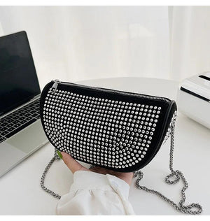 Women's Chain Messenger Shoulder Bag Casual Dumplings Saddle Bag