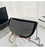 Women's Chain Messenger Shoulder Bag Casual Dumplings Saddle Bag