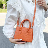 Crocodile Pattern Shoulder Handbag PU Leather Tote Crossbody Bag