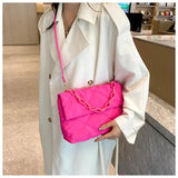 Women Texture Diamond Lattice Package Handbags Winter Shoulder Bags