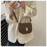 Retro Women Shoulder Bags Square Crossbody Bags Texture Solid Casual Bags